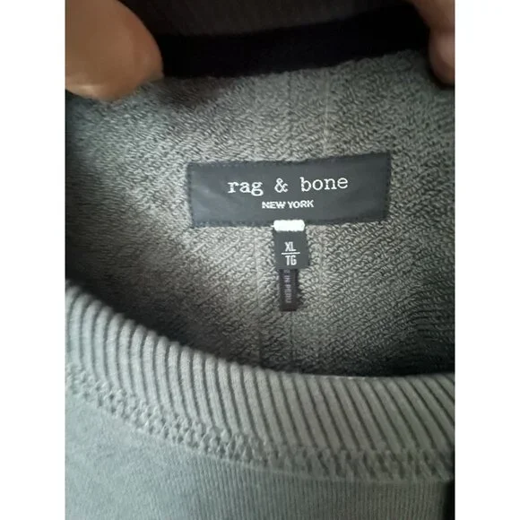 Rag & Bone Gray Raw Edge Sweatshirt Crew Pullover Men's Size XL $295 NWT - Picture 5 of 6